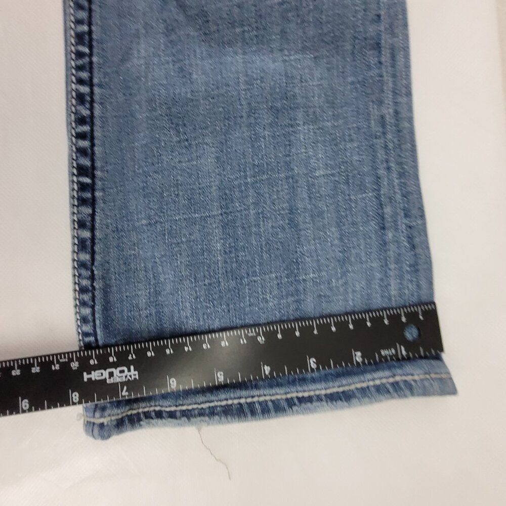 Rock Revival Jeans Women's 29 Blue Anja Boot 30x34.25" Stretch Worn Hems - Picture 12 of 16